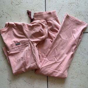 Figs Pink Scrub Set (top is peplum)